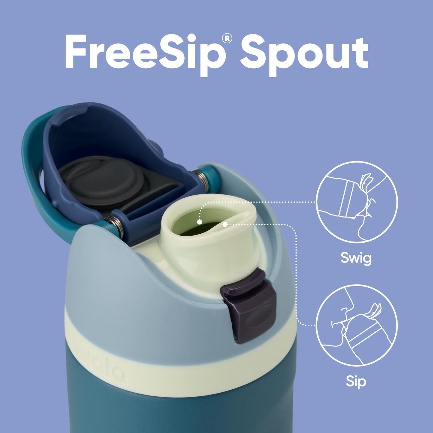 Owala FreeSip Insulated Stainless Steel Water Bottle, 710ml, Denim
