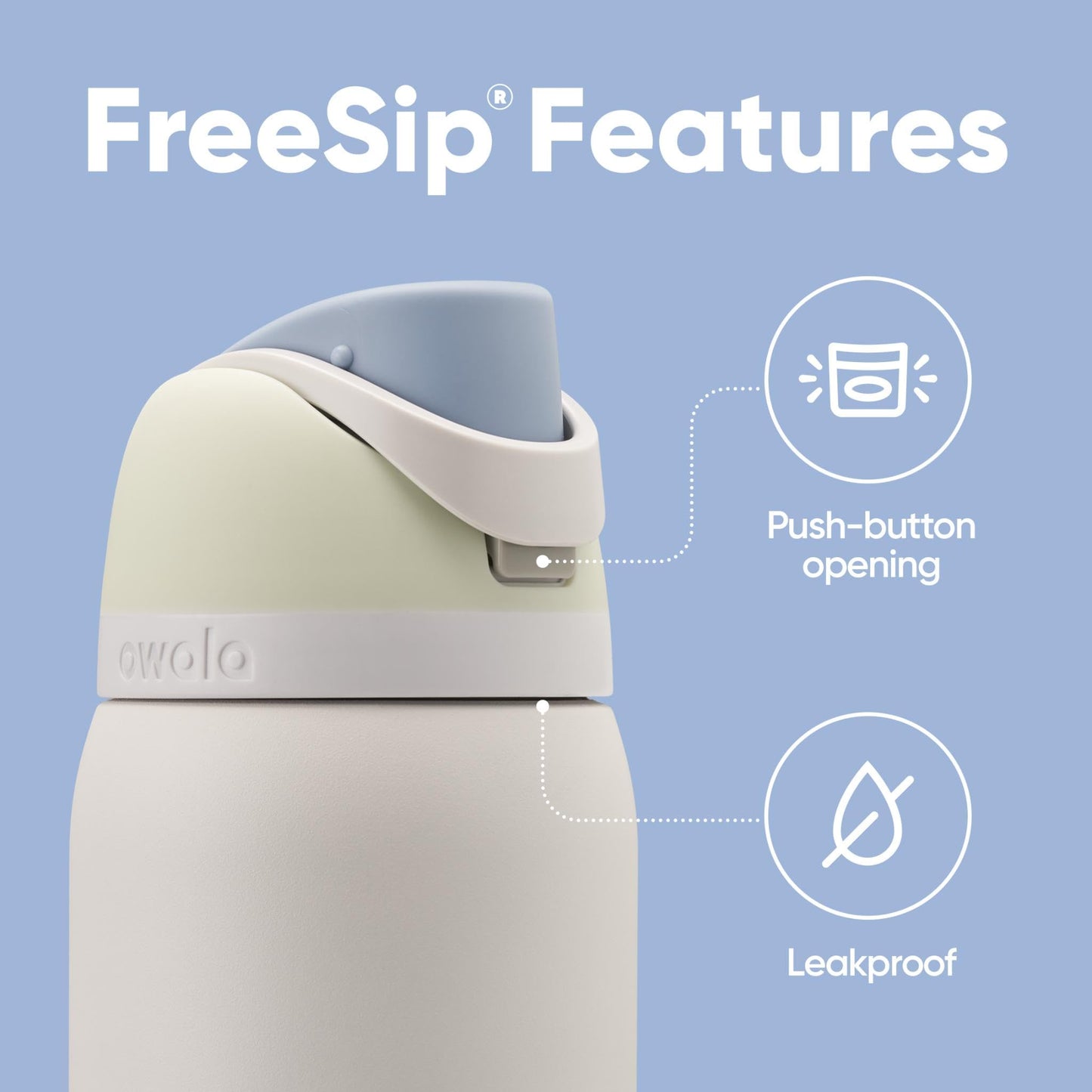 Owala FreeSip Insulated Stainless Steel Water Bottle, 945ml, Iced Breeze