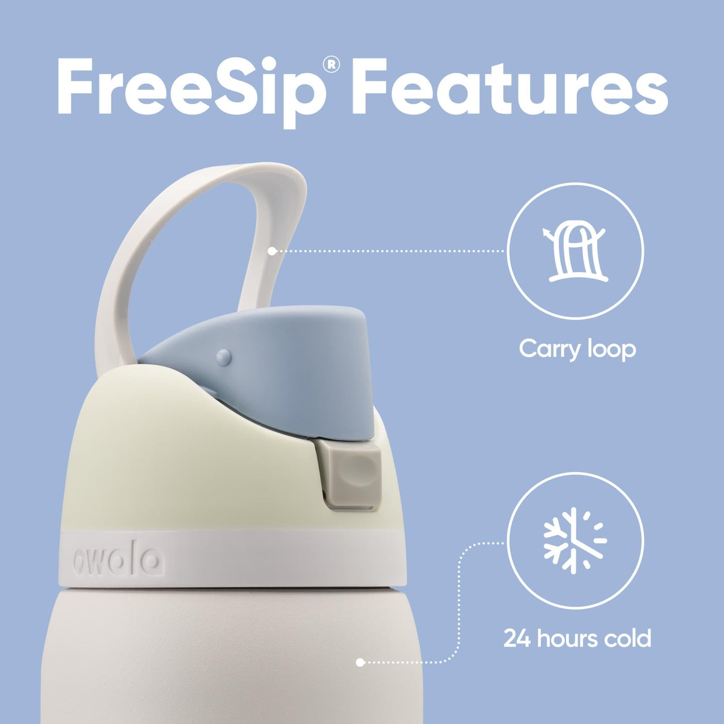 Owala FreeSip Insulated Stainless Steel Water Bottle, 945ml, Iced Breeze