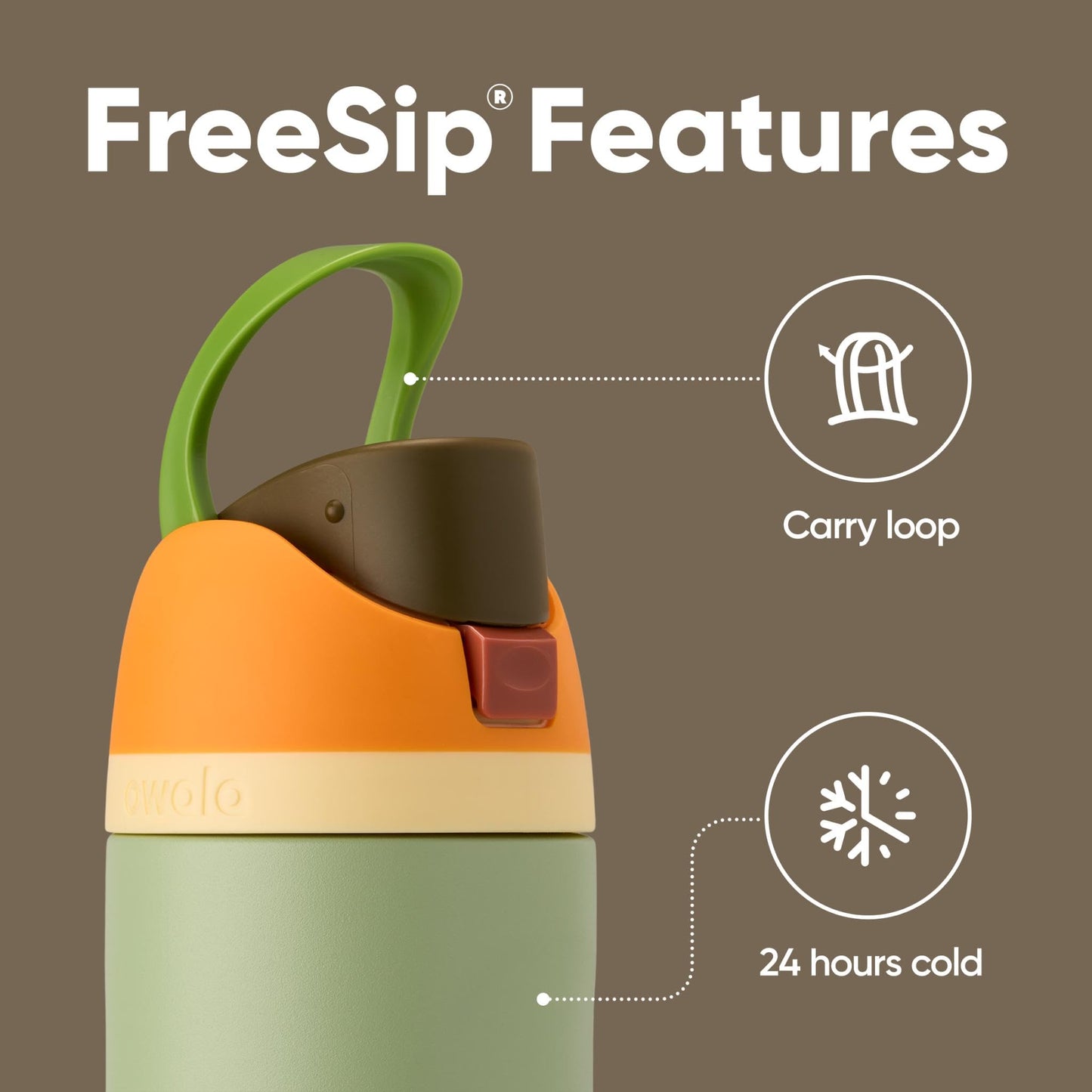 Owala FreeSip Insulated Stainless Steel Water Bottle, 710ml, Camo Cool