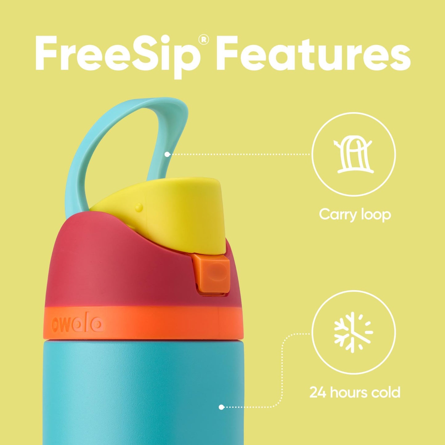 Owala FreeSip Insulated Stainless Steel Water Bottle, 710ml, Summer Sweetness