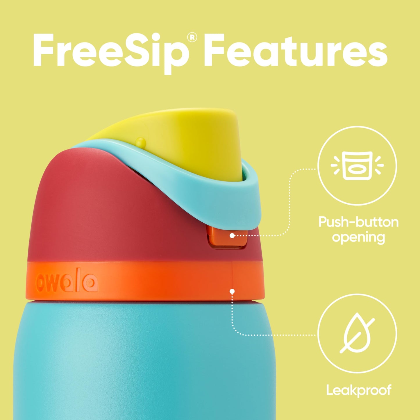 Owala FreeSip Insulated Stainless Steel Water Bottle, 945ml, Summer Sweetness
