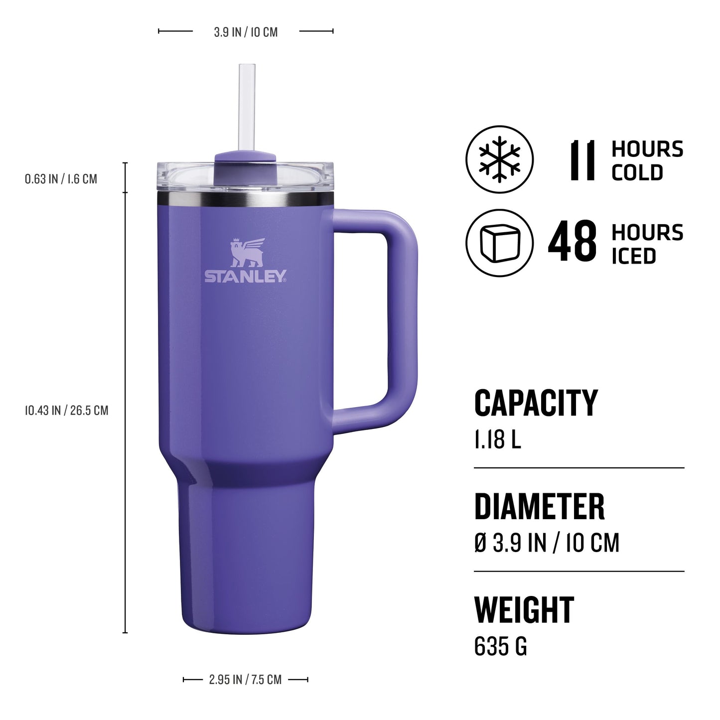 STANLEY Quencher H2.0 FlowState Tumbler 1.2L - Dahlia Shimmer