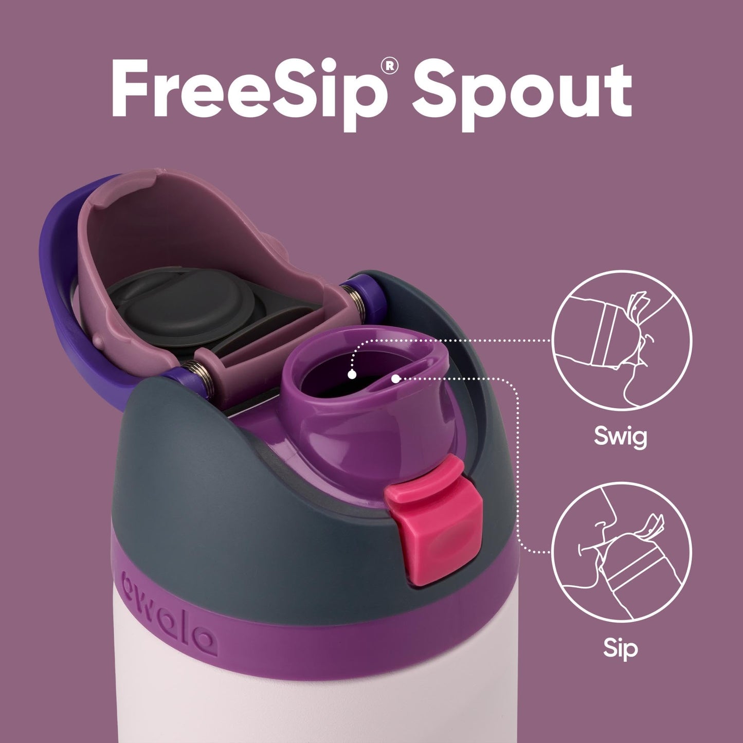 Owala FreeSip Insulated Stainless Steel Water Bottle, 710ml, Dreamy Field