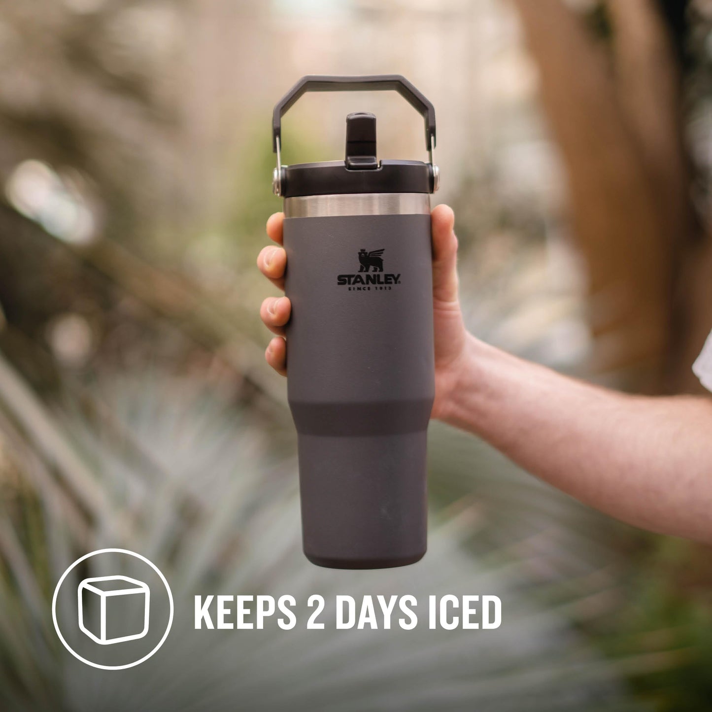 Stanley Flip Straw Tumbler 1.0 Water Bottle With Straw 0.89L - Charcoal