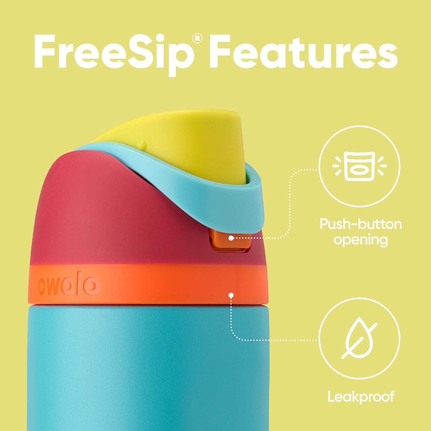Owala FreeSip Insulated Stainless Steel Water Bottle, 710ml, Summer Sweetness
