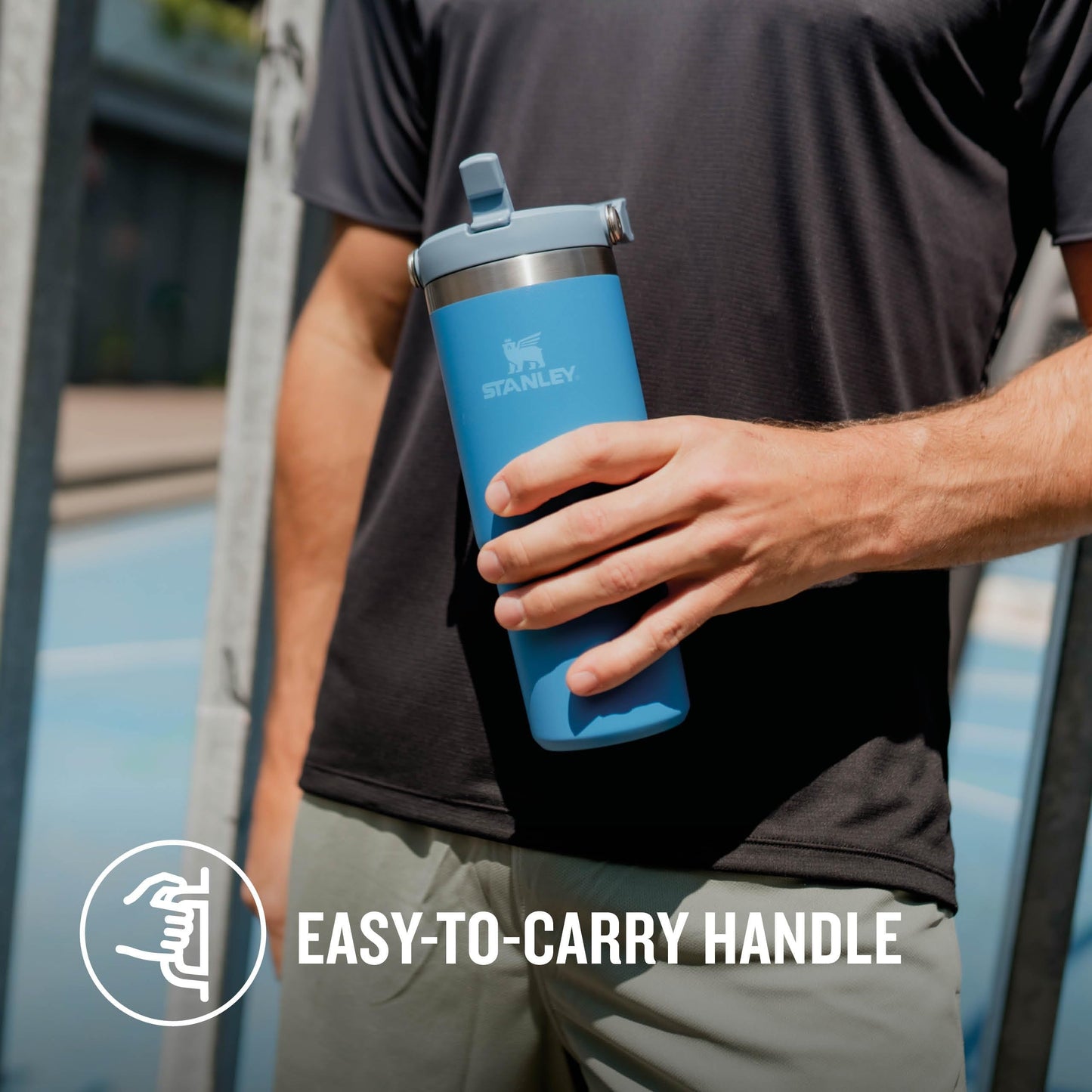 Stanley Flip Straw Tumbler 1.0 Water Bottle With Straw 0.89L - Azure