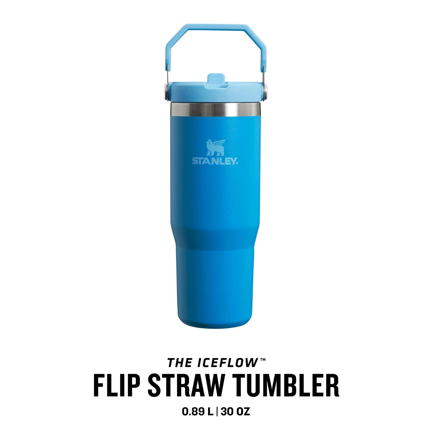 Stanley Flip Straw Tumbler 1.0 Water Bottle With Straw 0.89L - Azure