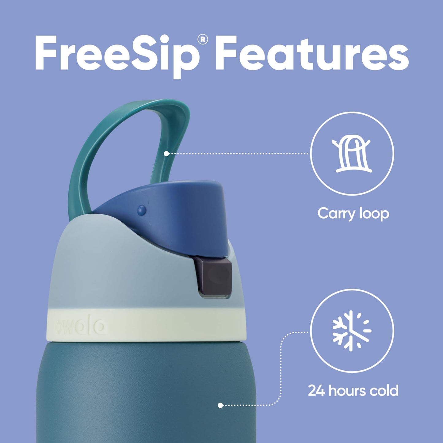 Owala FreeSip Insulated Stainless Steel Water Bottle, 945ml, Denim