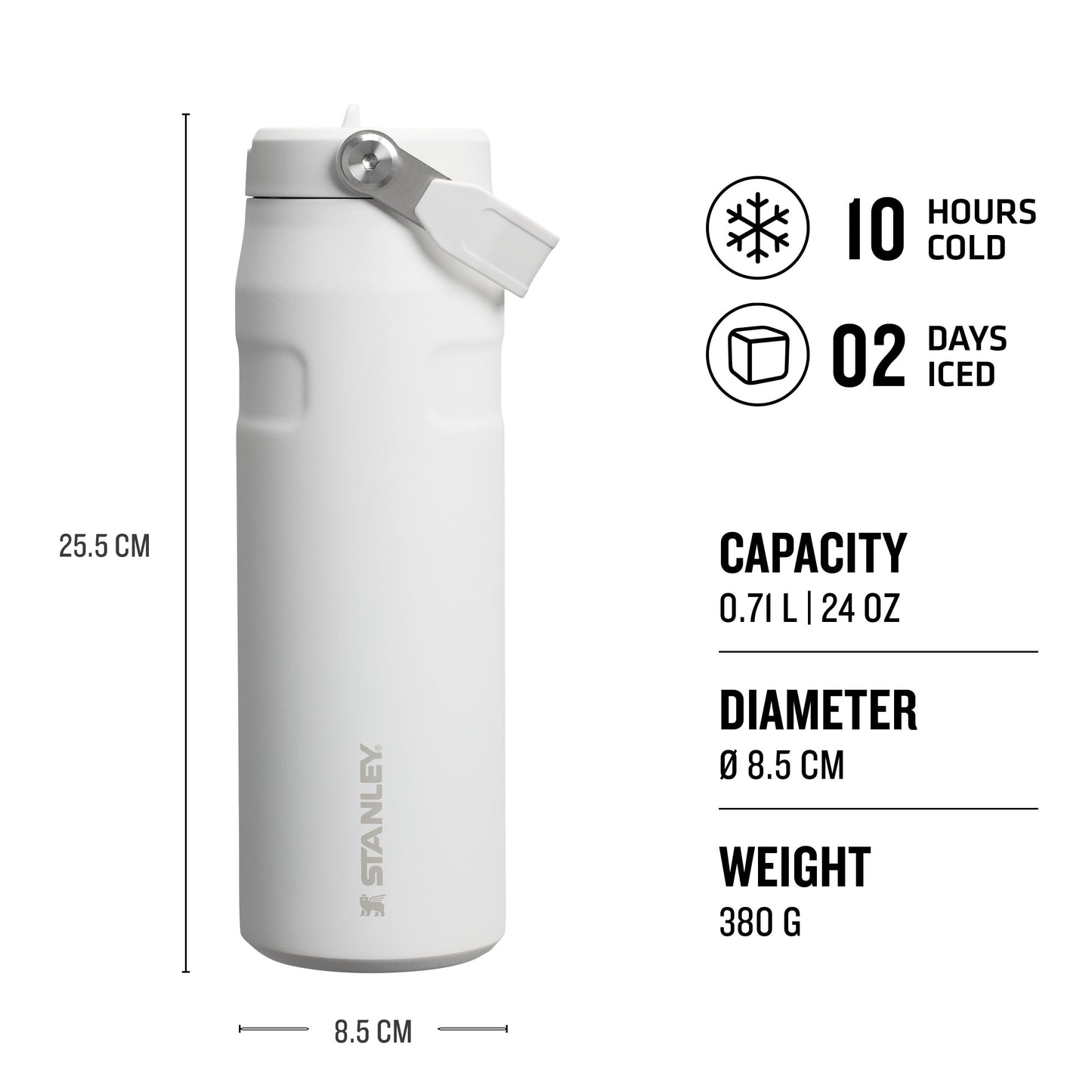 Stanley Flip Straw 2.0 Sports Water Bottle With Straw 710 ml - Frost